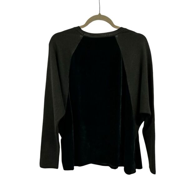 Lamberto Losani Black Velvet Knit Silk Wool Sweater | Size S - Picture 3 of 8